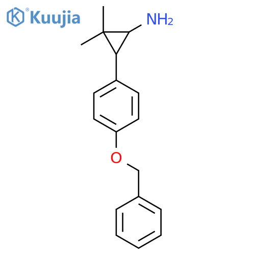 3-4-(benzyloxy)phenyl-2,2-dimethylcyclopropan-1-amine structure