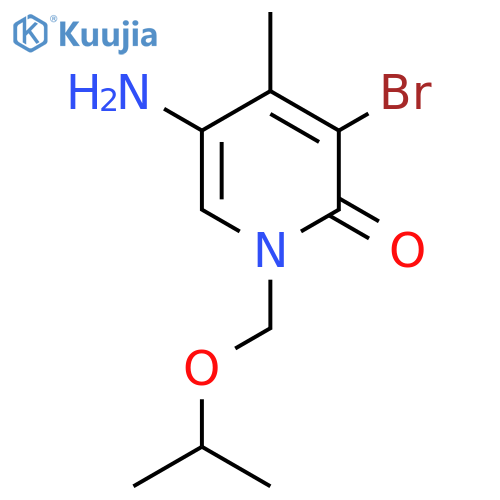 5-amino-3-bromo-4-methyl-1-(propan-2-yloxy)methyl-1,2-dihydropyridin-2-one structure