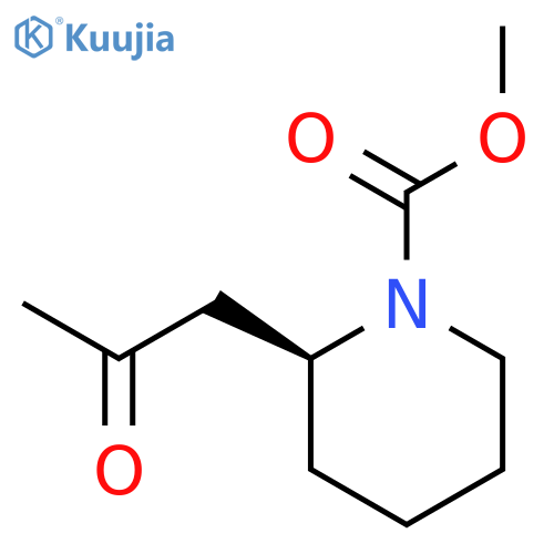 1-Piperidinecarboxylic acid, 2-(2-oxopropyl)-, methyl ester, (S)- structure