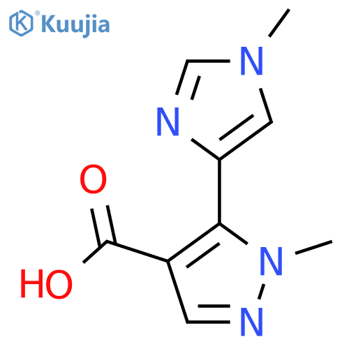 1-methyl-5-(1-methyl-1H-imidazol-4-yl)-1H-pyrazole-4-carboxylic acid structure