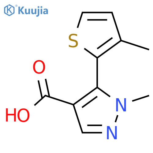 1-methyl-5-(3-methylthiophen-2-yl)-1H-pyrazole-4-carboxylic acid structure