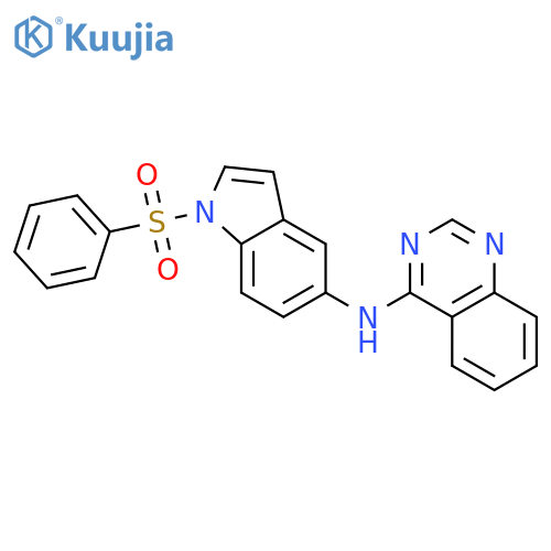 1H-Indol-5-amine, 1-(phenylsulfonyl)-N-4-quinazolinyl- structure