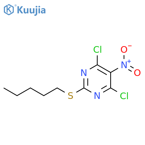 Pyrimidine, 4,6-dichloro-5-nitro-2-(pentylthio)- structure
