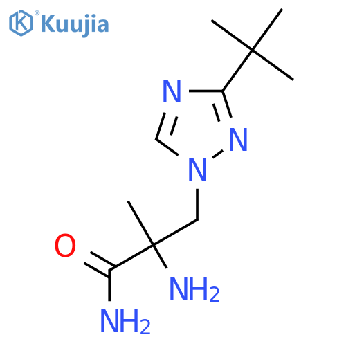 2-amino-3-(3-tert-butyl-1H-1,2,4-triazol-1-yl)-2-methylpropanamide structure
