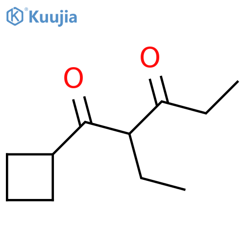 1-cyclobutyl-2-ethylpentane-1,3-dione structure