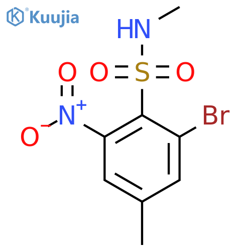 2-bromo-N,4-dimethyl-6-nitrobenzene-1-sulfonamide structure