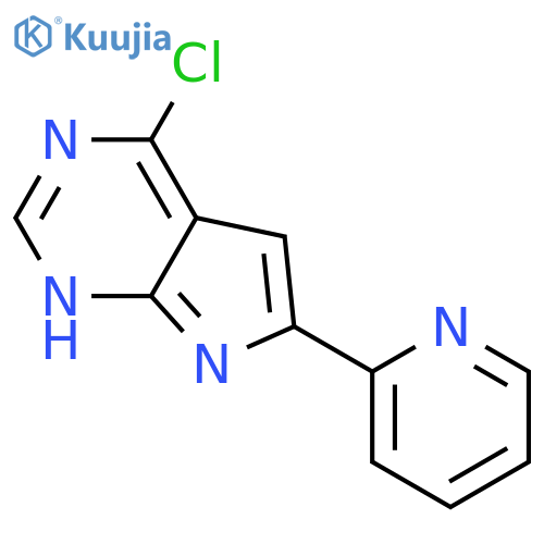 1H-Pyrrolo[2,3-d]pyrimidine, 4-chloro-6-(2-pyridinyl)- structure