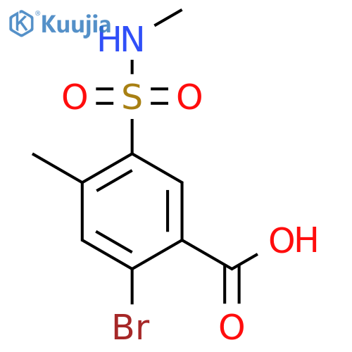 2-Bromo-4-methyl-5-(methylsulfamoyl)benzoic acid structure