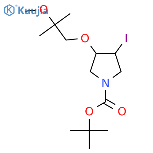 Tert-butyl 3-iodo-4-(2-methoxy-2-methylpropoxy)pyrrolidine-1-carboxylate structure