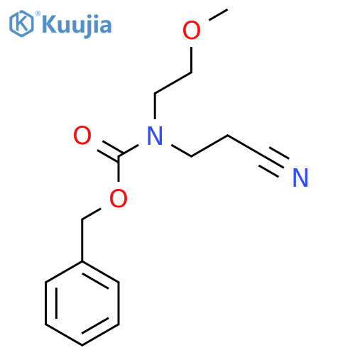 benzyl N-(2-cyanoethyl)-N-(2-methoxyethyl)carbamate structure