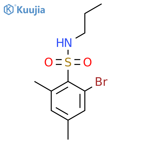 2-bromo-4,6-dimethyl-N-propylbenzene-1-sulfonamide structure