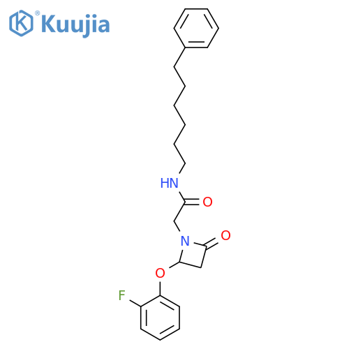 1-Azetidineacetamide, 2-(2-fluorophenoxy)-4-oxo-N-(6-phenylhexyl)- structure