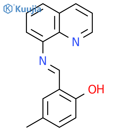 Phenol, 4-methyl-2-[(E)-(8-quinolinylimino)methyl]- structure