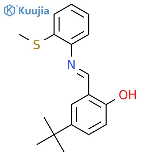 Phenol, 4-(1,1-dimethylethyl)-2-[[[2-(methylthio)phenyl]imino]methyl]- structure