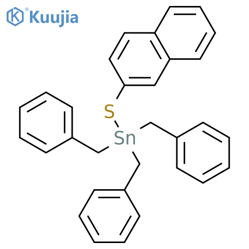 Stannane, (2-naphthalenylthio)tris(phenylmethyl)- structure