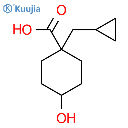 1-(Cyclopropylmethyl)-4-hydroxycyclohexane-1-carboxylic acid structure