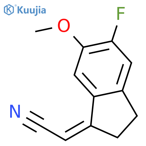 Acetonitrile, (5-fluoro-2,3-dihydro-6-methoxy-1H-inden-1-ylidene)-, (E)- structure