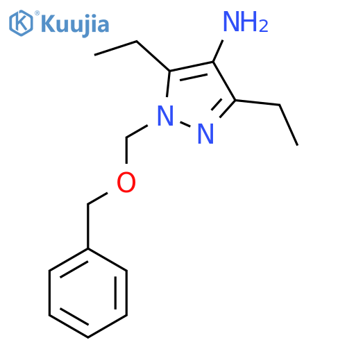 1-[(benzyloxy)methyl]-3,5-diethyl-1H-pyrazol-4-amine structure