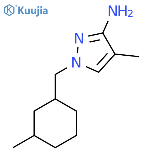 4-methyl-1-[(3-methylcyclohexyl)methyl]-1H-pyrazol-3-amine structure