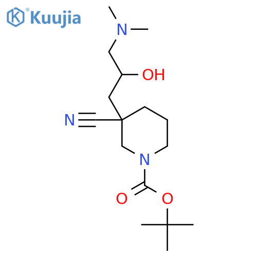 tert-Butyl 3-cyano-3-[3-(dimethylamino)-2-hydroxypropyl]piperidine-1-carboxylate structure