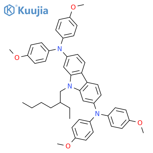 9H-Carbazole-2,7-diamine, 9-(2-ethylhexyl)-N2,N2,N7,N7-tetrakis(4-methoxyphenyl)- structure