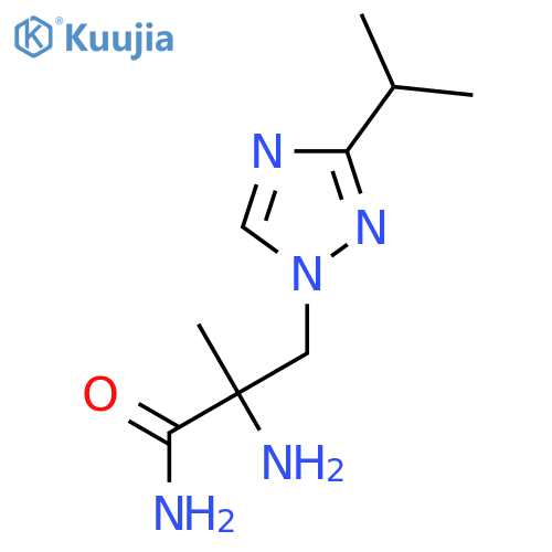2-amino-2-methyl-3-3-(propan-2-yl)-1H-1,2,4-triazol-1-ylpropanamide structure