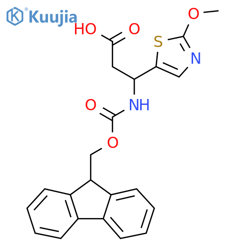 3-({[(9H-fluoren-9-yl)methoxy]carbonyl}amino)-3-(2-methoxy-1,3-thiazol-5-yl)propanoic acid structure