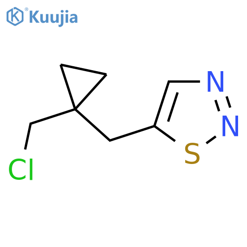 5-{[1-(Chloromethyl)cyclopropyl]methyl}-1,2,3-thiadiazole structure