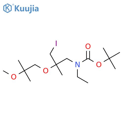 tert-butyl N-ethyl-N-[3-iodo-2-(2-methoxy-2-methylpropoxy)-2-methylpropyl]carbamate structure