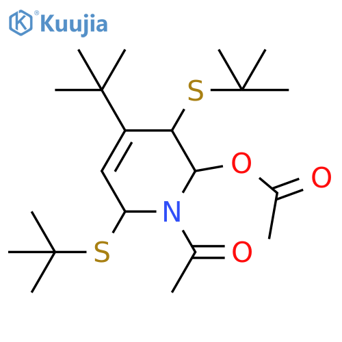 [1-Acetyl-4-tert-butyl-3,6-bis(tert-butylsulfanyl)-3,6-dihydro-2H-pyridin-2-yl] acetate structure
