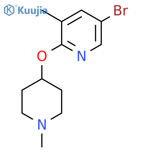 5-Bromo-3-methyl-2-[(1-methylpiperidin-4-yl)oxy]pyridine structure