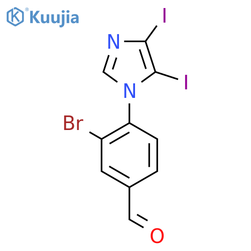 3-bromo-4-(4,5-diiodo-1H-imidazol-1-yl)benzaldehyde structure