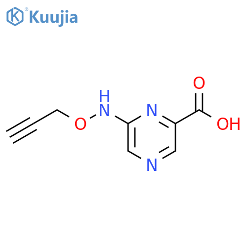6-[(Prop-2-yn-1-yloxy)amino]pyrazine-2-carboxylic acid structure