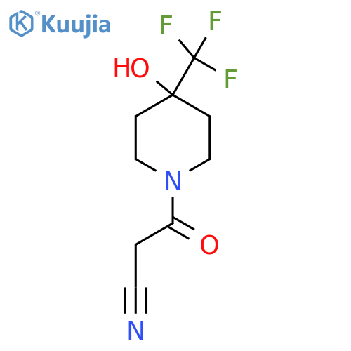 3-(4-Hydroxy-4-(trifluoromethyl)piperidin-1-yl)-3-oxopropanenitrile structure