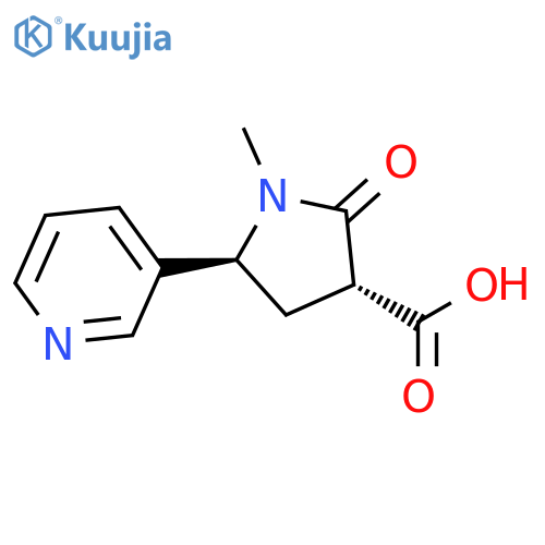 3-Pyrrolidinecarboxylic acid, 1-methyl-2-oxo-5-(3-pyridinyl)-, (3R,5S)- structure
