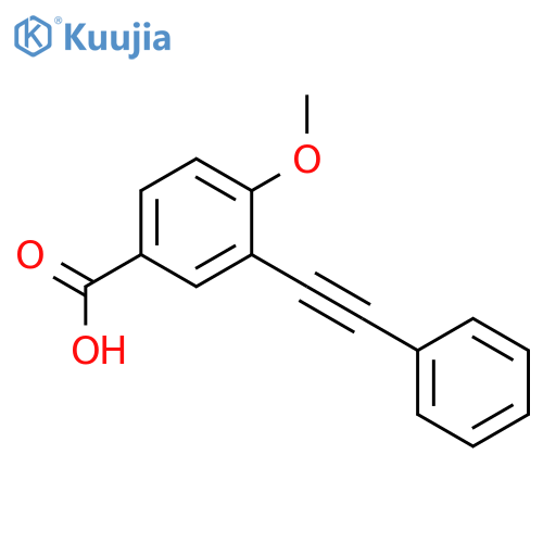 Benzoic acid, 4-methoxy-3-(phenylethynyl)- structure