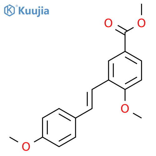 Benzoic acid, 4-methoxy-3-[2-(4-methoxyphenyl)ethenyl]-, methyl ester structure