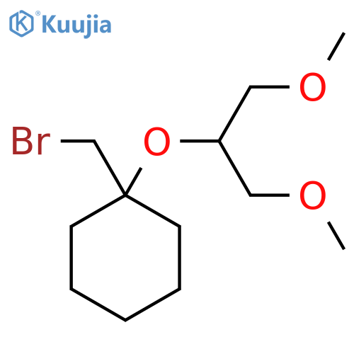 1-(Bromomethyl)-1-[(1,3-dimethoxypropan-2-yl)oxy]cyclohexane structure