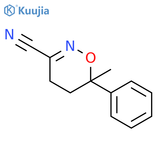4H-1,2-Oxazine-3-carbonitrile, 5,6-dihydro-6-methyl-6-phenyl- structure