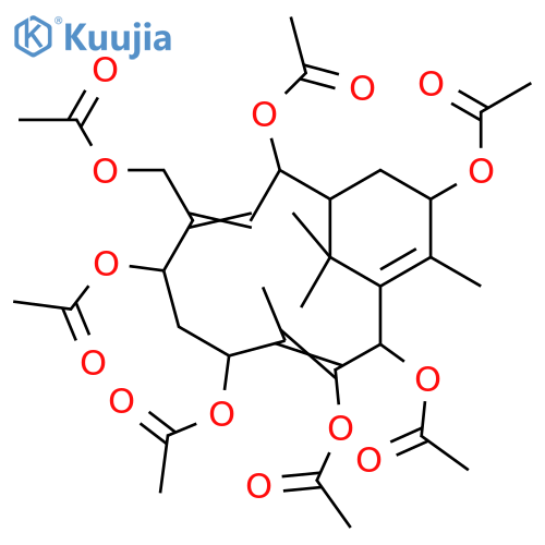 (2R,5S,7S,8E,10S,11R,13S)-8-(Acetoxymethyl)-4,14,15,15-tetramethylbicyclo[9.3.1]pentadeca-1(14),3,8-triene-2,3,5,7,10,13-hexayl hexaacetate structure