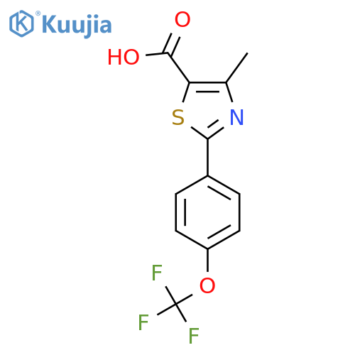 4-Methyl-2-(4-(trifluoromethoxy)phenyl)thiazole-5-carboxylic acid structure