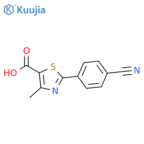 5-Thiazolecarboxylic acid, 2-(4-cyanophenyl)-4-methyl- structure