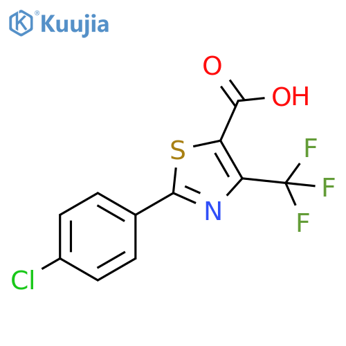 2-(4-chlorophenyl)-4-(trifluoromethyl)-1,3-thiazole-5-carboxylic acid structure