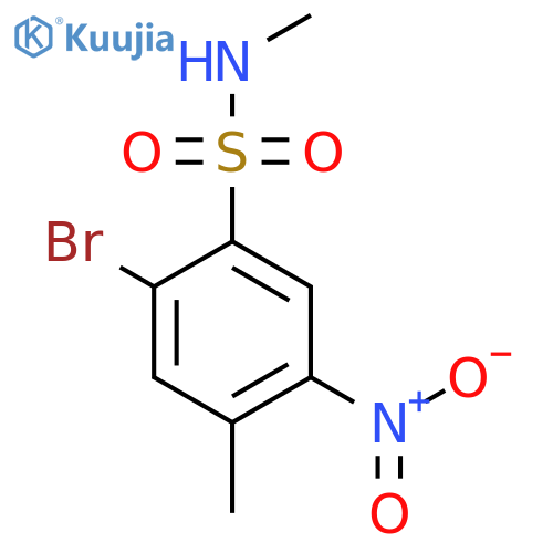 2-bromo-N,4-dimethyl-5-nitrobenzene-1-sulfonamide structure