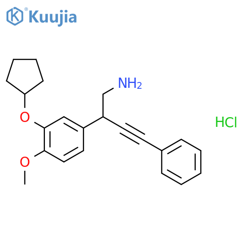 2-(3-(Cyclopentyloxy)-4-methoxyphenyl)-4-phenylbut-3-yn-1-amine hydrochloride structure
