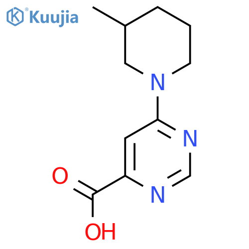 6-(3-Methylpiperidin-1-yl)pyrimidine-4-carboxylic acid structure
