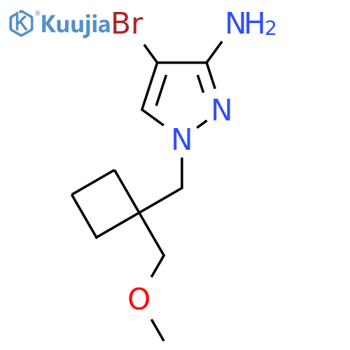 4-bromo-1-{[1-(methoxymethyl)cyclobutyl]methyl}-1H-pyrazol-3-amine structure