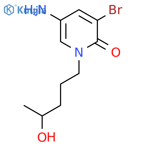 5-amino-3-bromo-1-(4-hydroxypentyl)-1,2-dihydropyridin-2-one structure