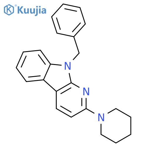9H-Pyrido[2,3-b]indole, 9-(phenylmethyl)-2-(1-piperidinyl)- structure