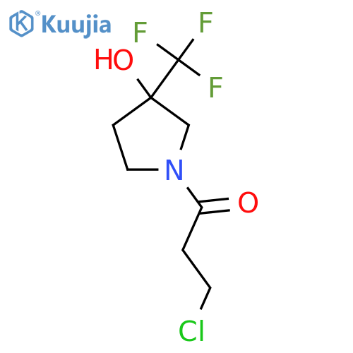 3-Chloro-1-(3-hydroxy-3-(trifluoromethyl)pyrrolidin-1-yl)propan-1-one structure